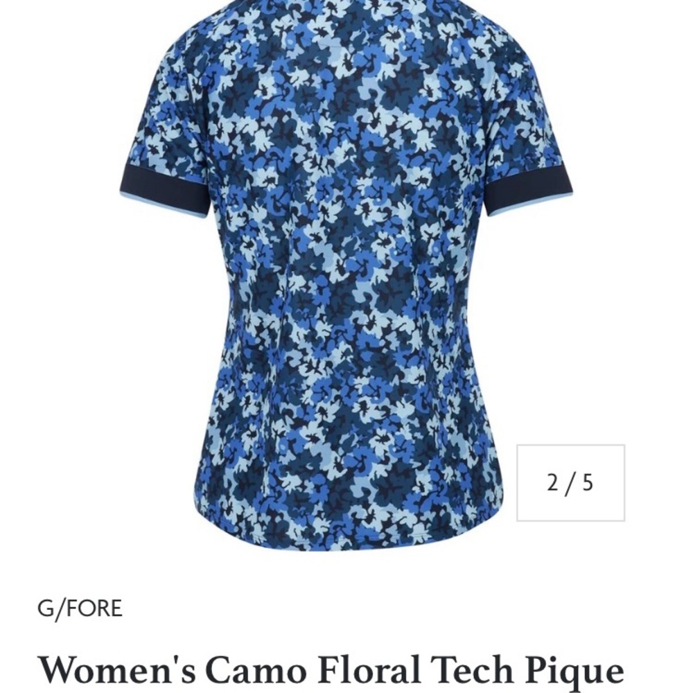 G/FORE Blue and Black Camouflage Polo Shirt - Picture 5 of 9